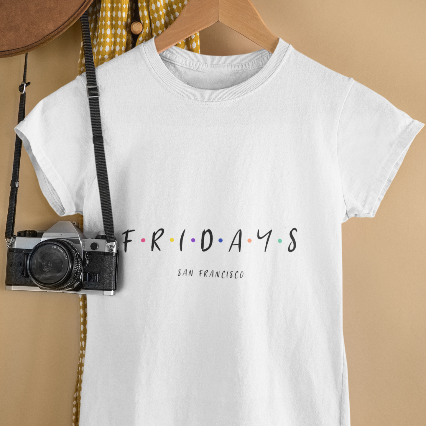 Fridays" White T-Shirt - Friends Inspired Weekend Vibes!